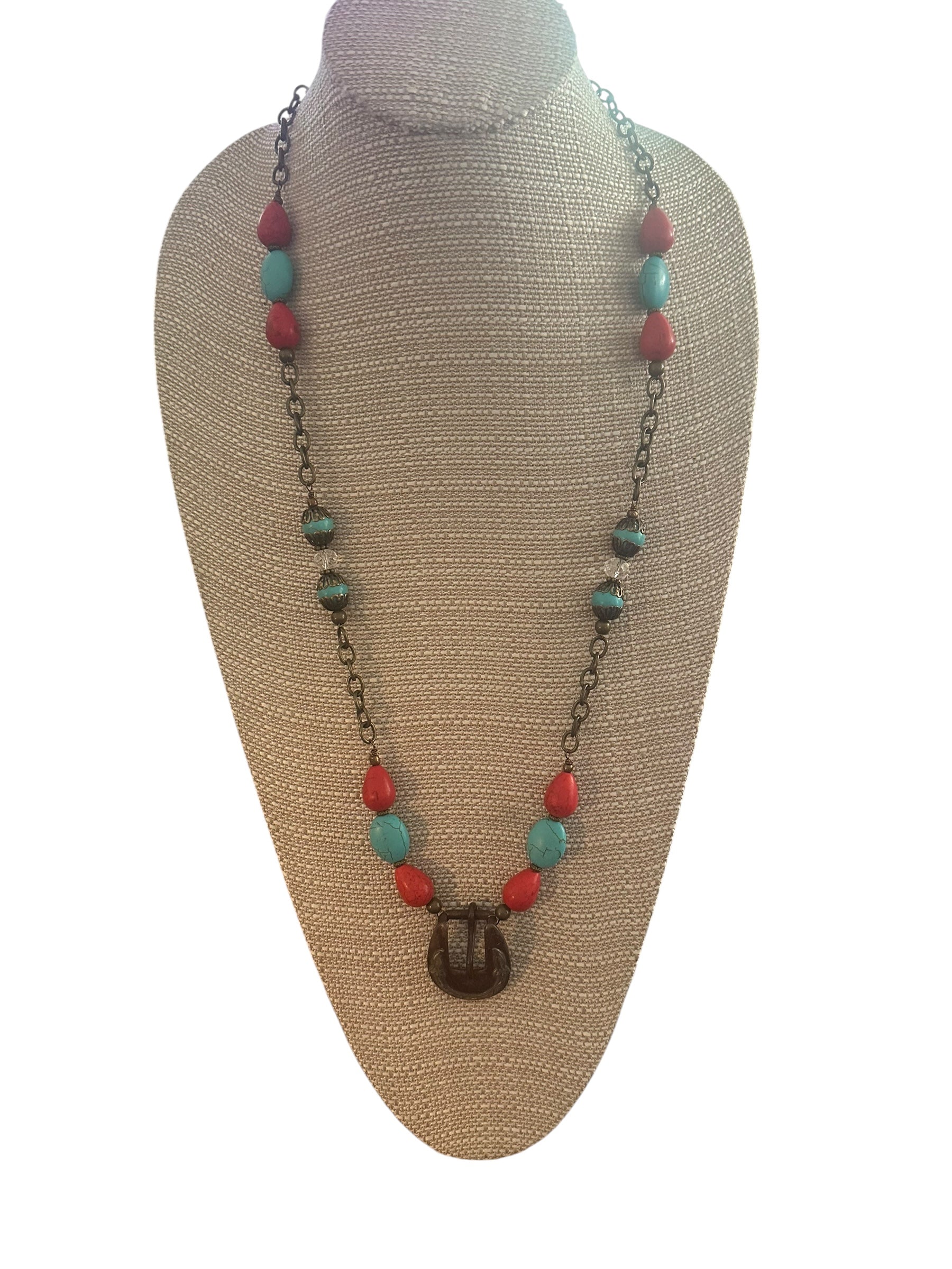 Lizzie's Handmade Brass & Vintage Buckle Statement Necklace
